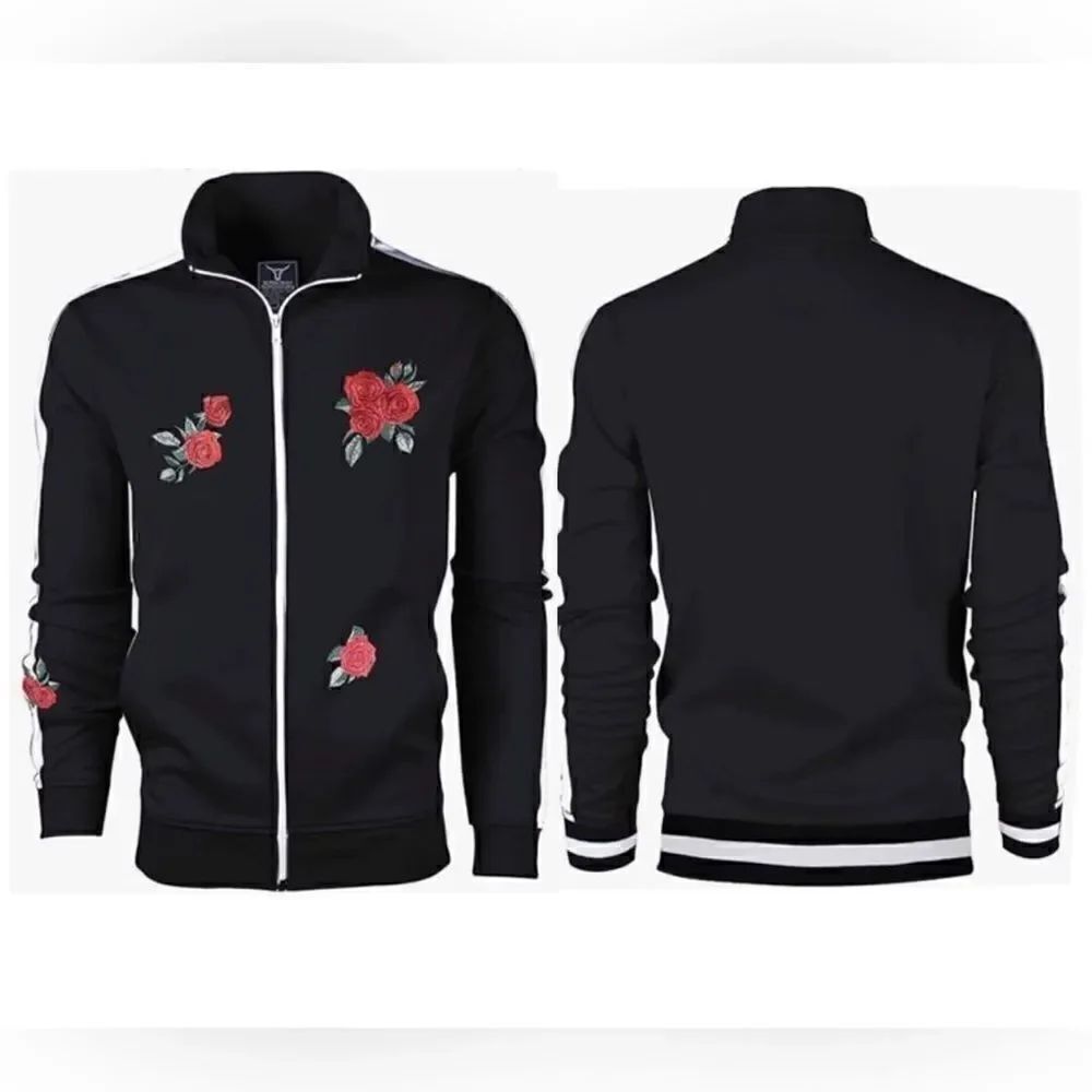 SCREENSHOTBRAND-F11853 Mens Urban Hip Hop Premium Track Jacket - Slim Fit Side T